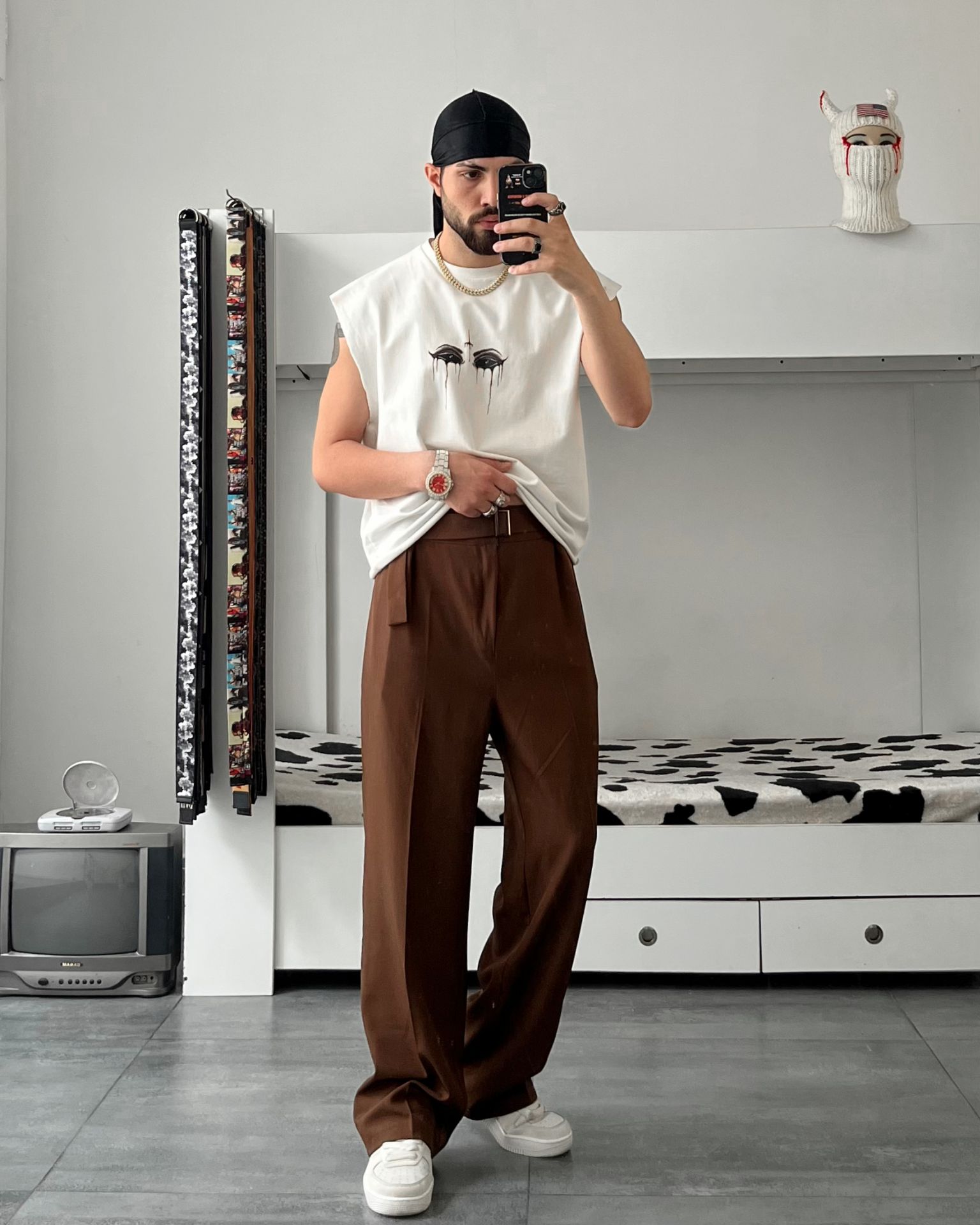 شلوار کلاسیک ۲ بگ استایل قهوه‌ای ۱۷۰۲